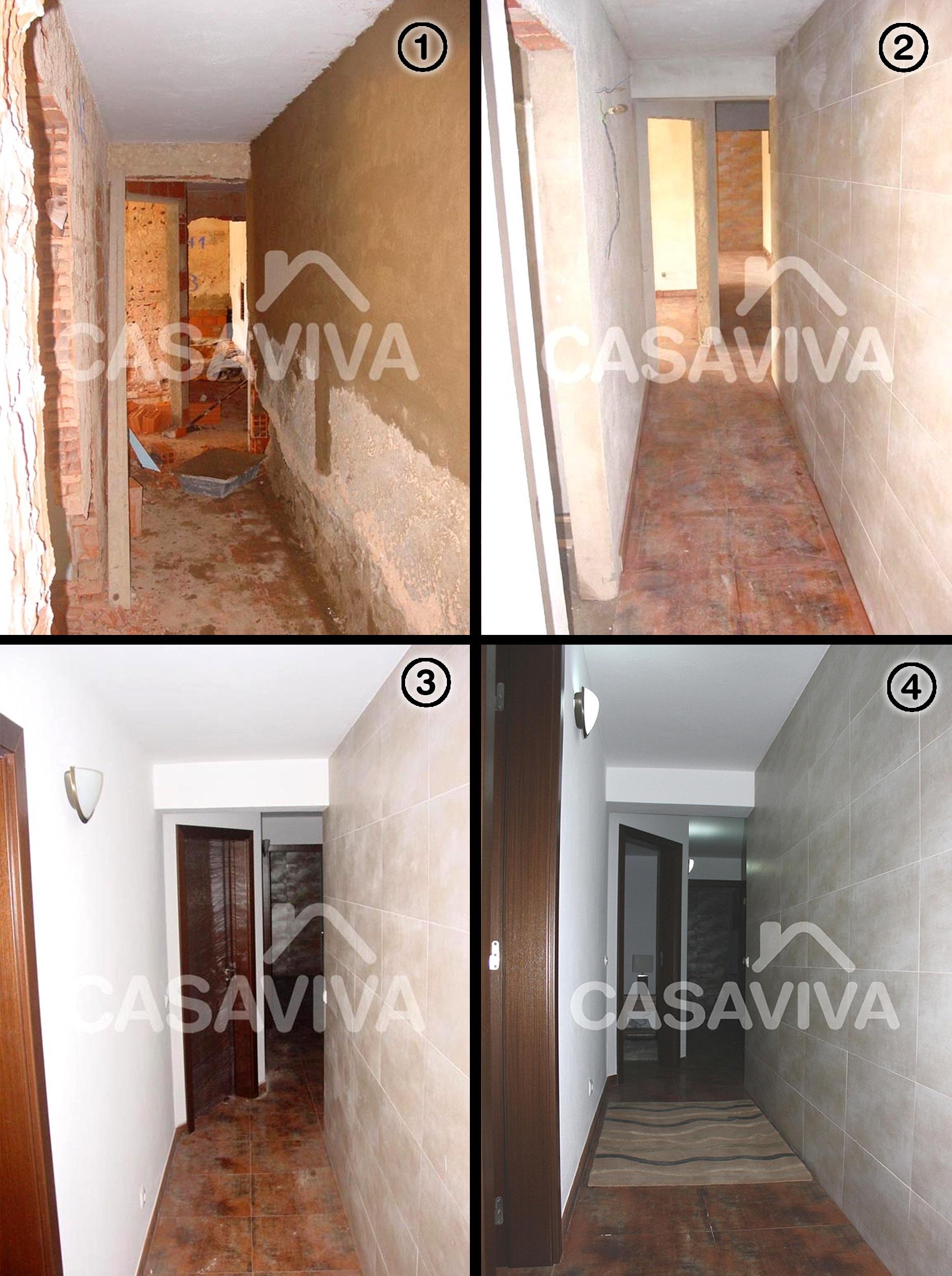 Substituição de pavimentos e revestimentos cerâmicos (azulejo e mosaicos).Substituição de loiças sanitárias e colocação de mobiliário com lavatório encastrado.