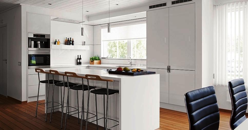 As cozinhas podem ser constituídas por equipamentos em aço, inox, alumínio ou mesmo madeira de acordo com o conceito pretendido.