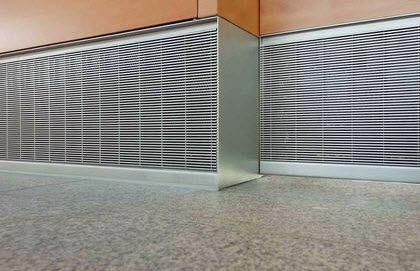 Grelhas de ventilação O alumínio é geralmente o material escolhido para a execução destes elementos.