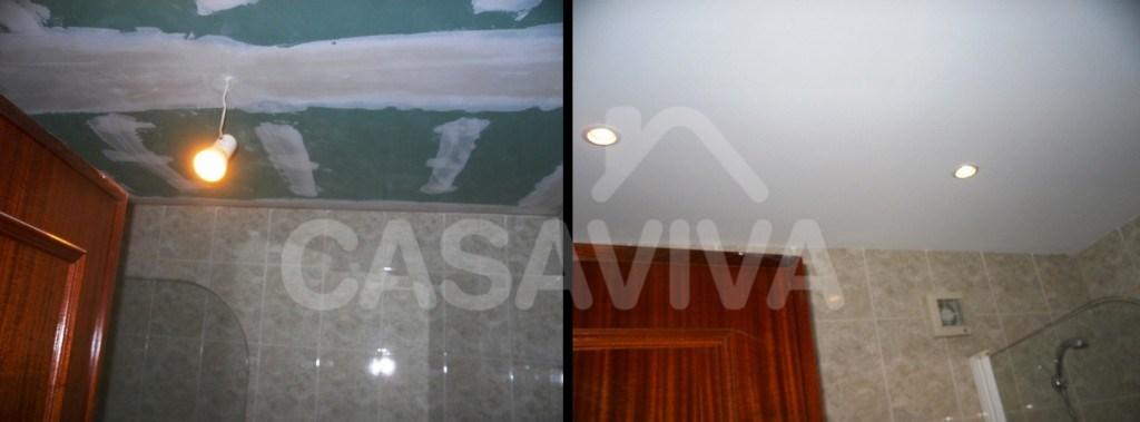 Aps a aplicao do sistema pladur, foi aplicado um sistema de pintura adequado s condies hmidas destes espaos.